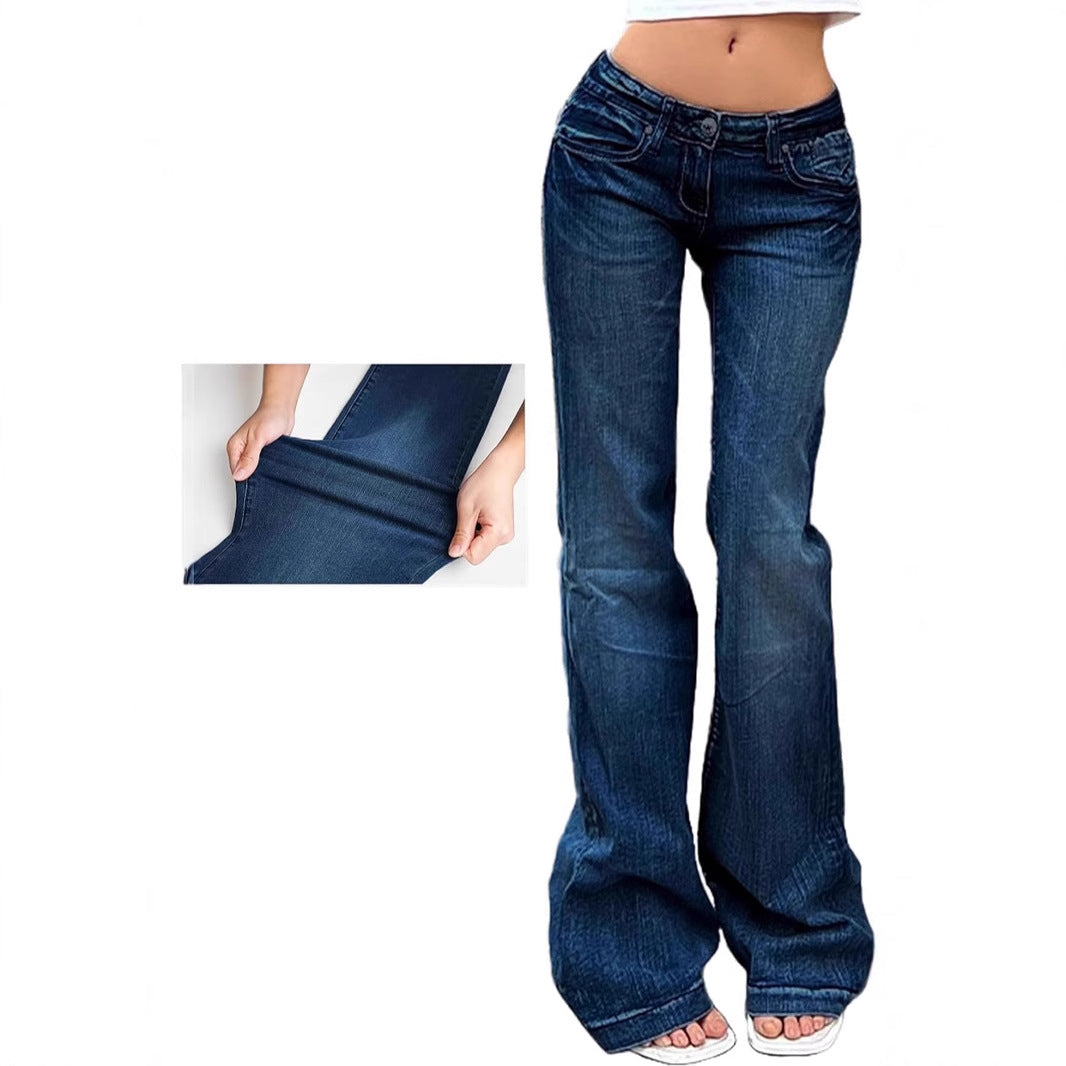 Damen Bootcut-Jeans mit flexibler Passform und hohem Bund Drune