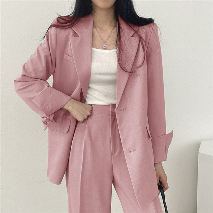 Damen elegantes Blazer-Set mit weitem Schnitt Drune