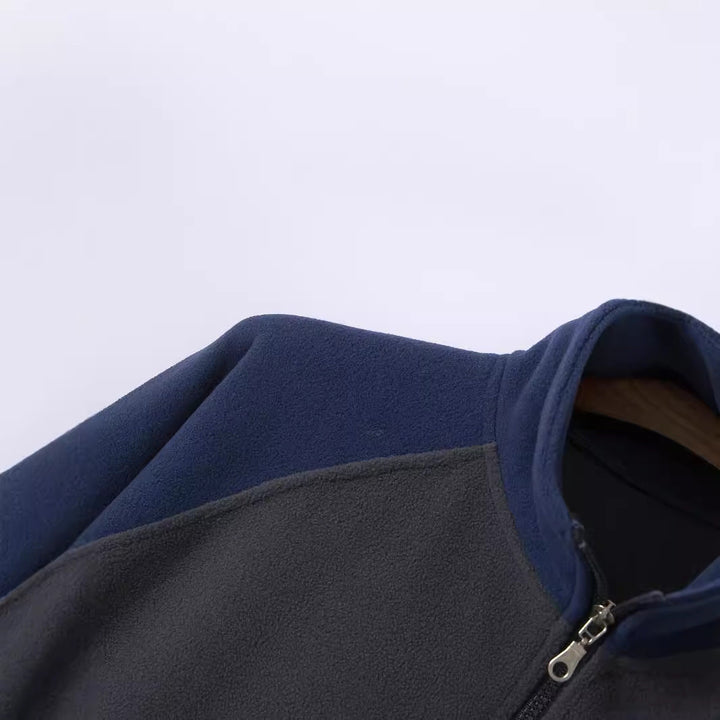 Herren Fleece-Pullover mit hohem Kragen und Stehkragen Drune