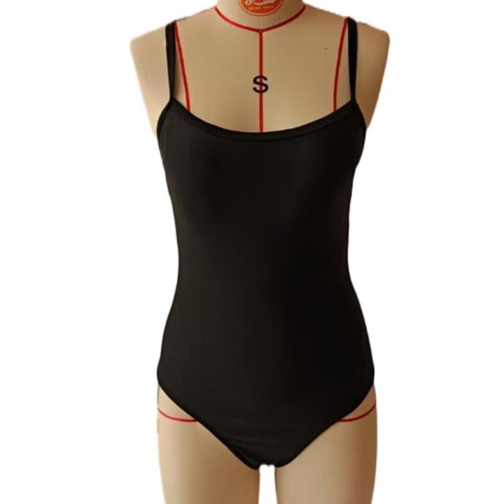Damen Sportlicher Einteiler Badeanzug mit elastischen Trägern und figurformendem Schnitt Drune