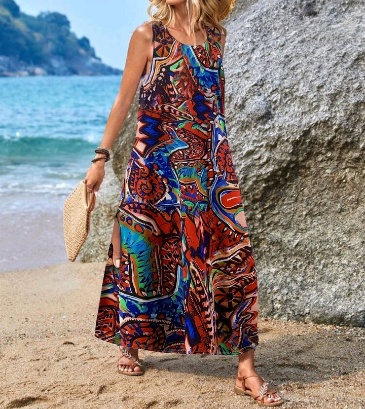 Damen Maxikleid mit einzigartigen Schmetterlingsdruck Drune