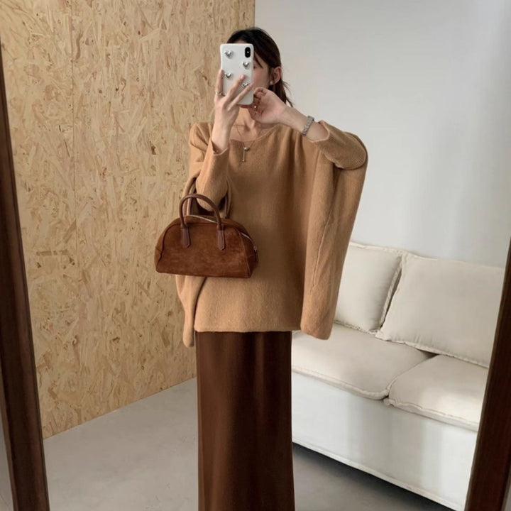 Damen Oversized Pullover mit schickem, weichem Stoff und lässigem Schnitt Drune