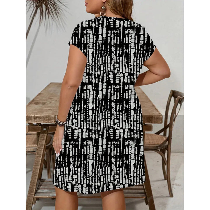 Damen lässiges Freizeitkleid mit modernem Mustermix Drune