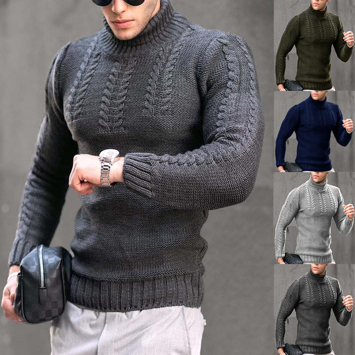 Herren Strickpullover mit hochstehendem Kragen Drune