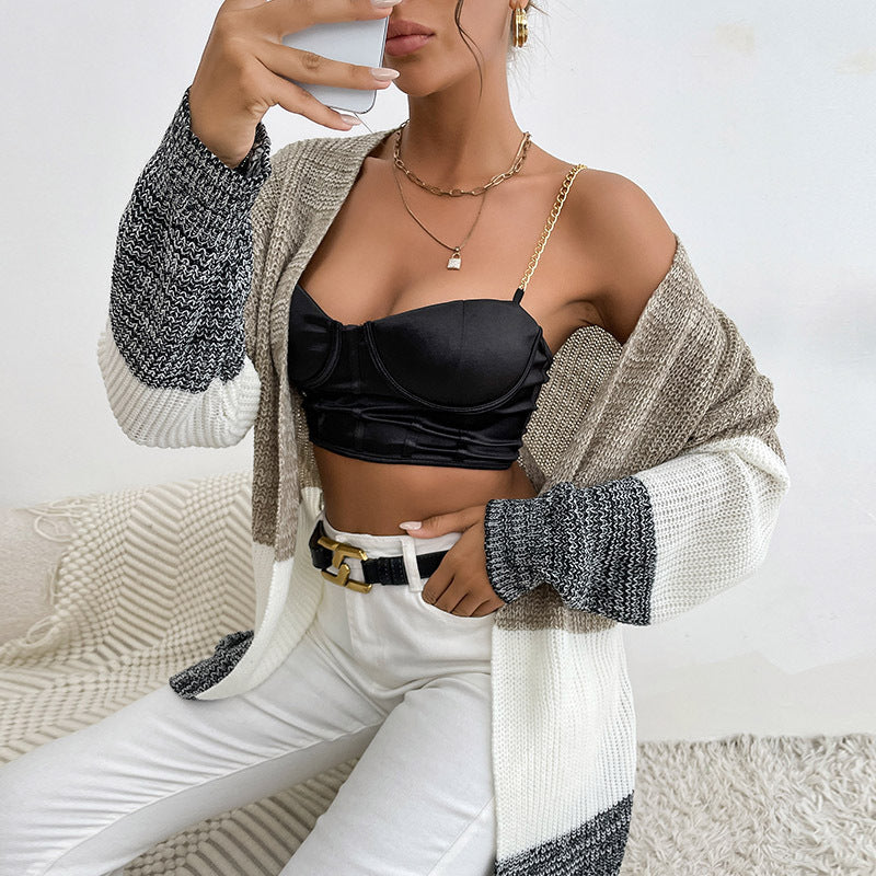 Damen Strickjacke mit modischem Farbverlauf und lässigem Schnitt Drune