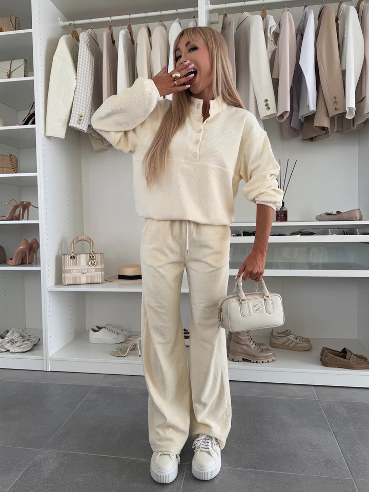 Damen Cozy Strick-Loungewear Set Drune