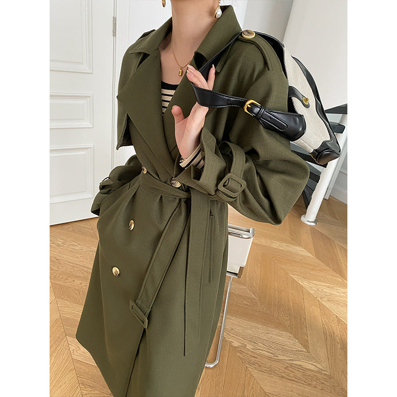 Damen Modischer Trenchcoat mit elegantem Schnitt Drune