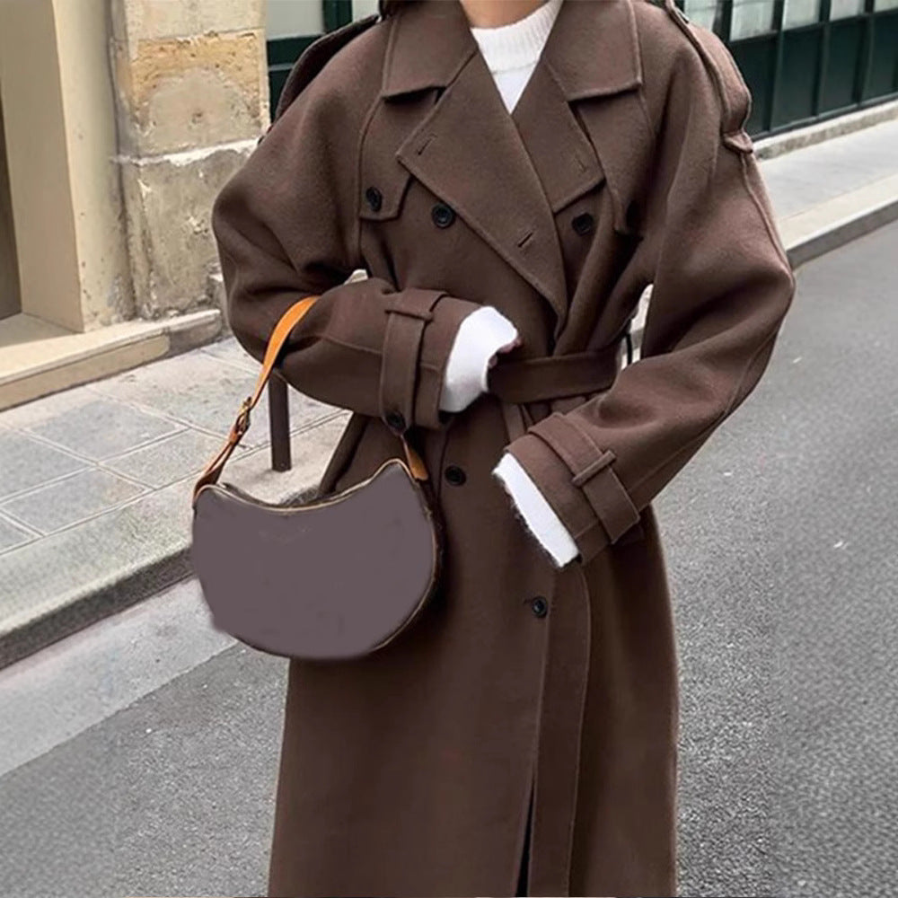 Damen Oversize Wintermantel mit elegantem Revers und praktischen Taschen Drune