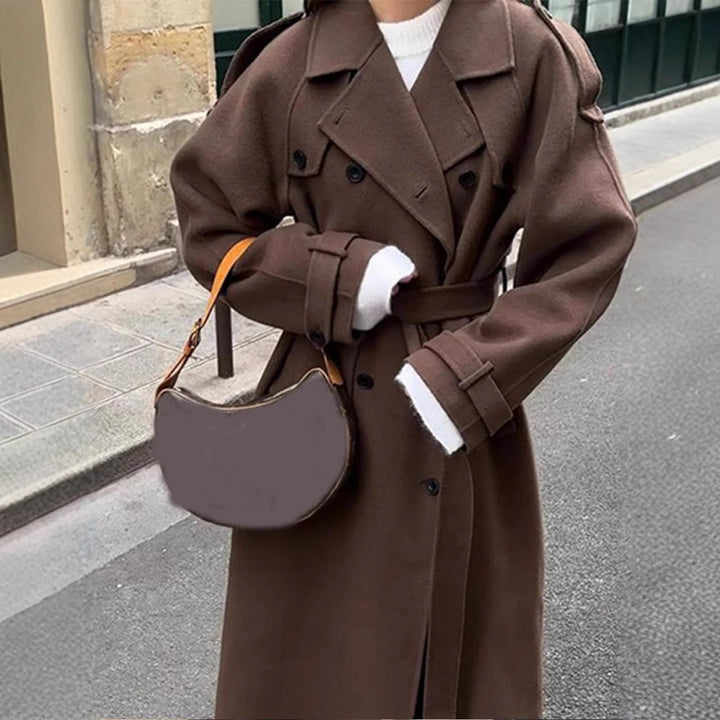 Damen Oversize Wintermantel mit elegantem Revers und praktischen Taschen Drune
