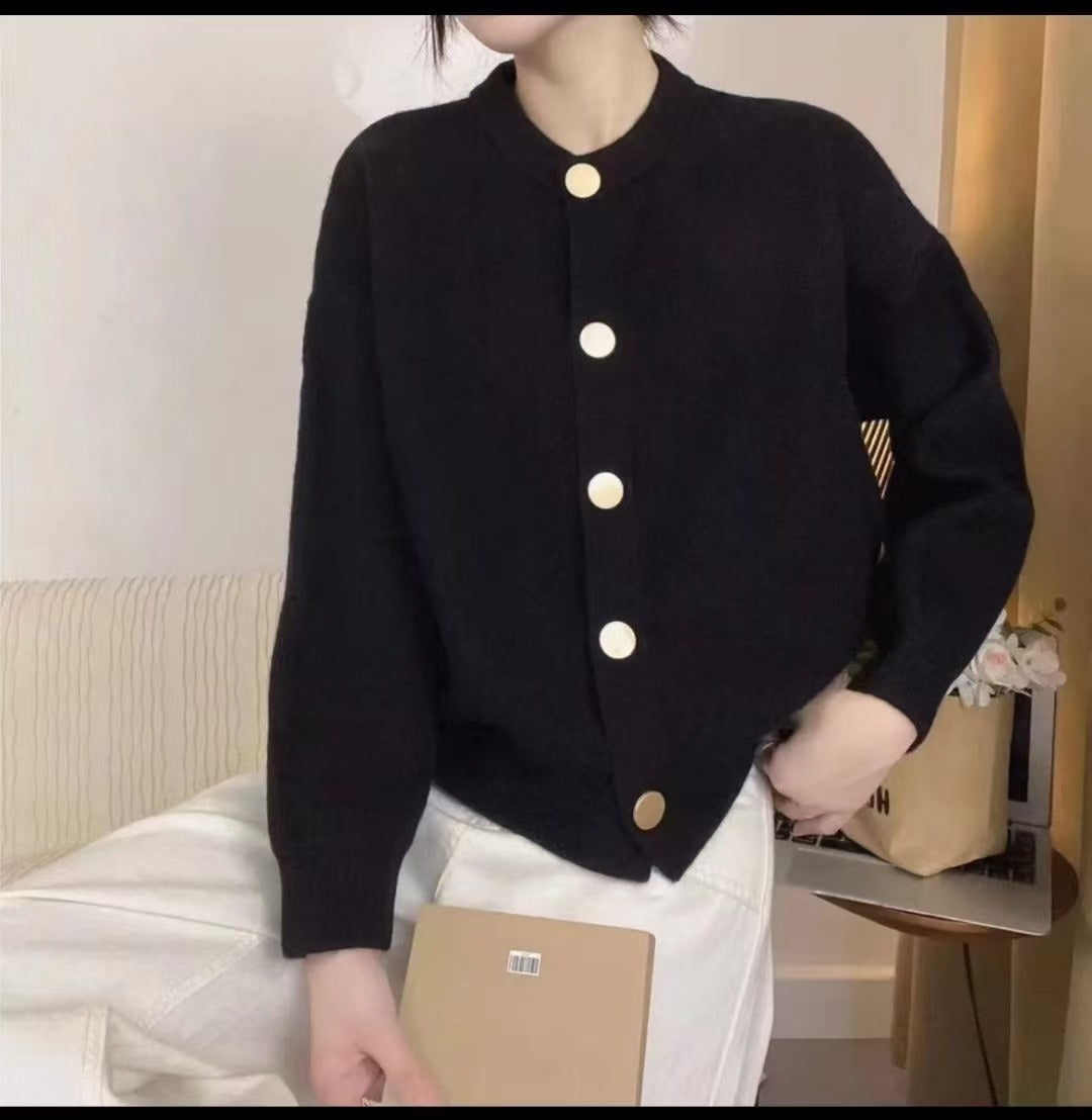 Damen Kuschelige Strickjacke mit großen Knöpfen und elegantem Design Drune