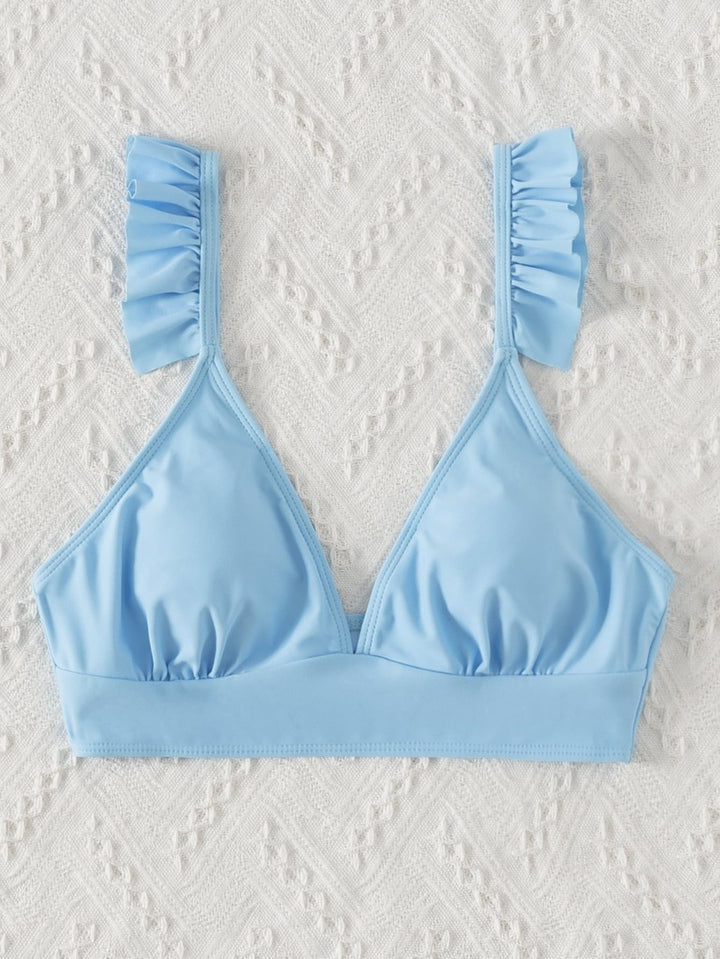 Damen Triangel-Bikinioberteil mit verspielten Rüschen Drune