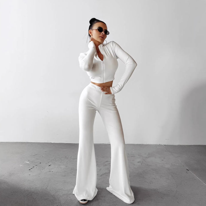 Damen Sportliches Cropped-Jacket und passende Hose Drune