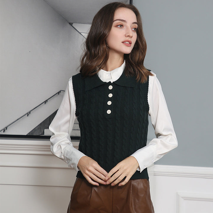 Damen Stricktop mit Kollo Drune