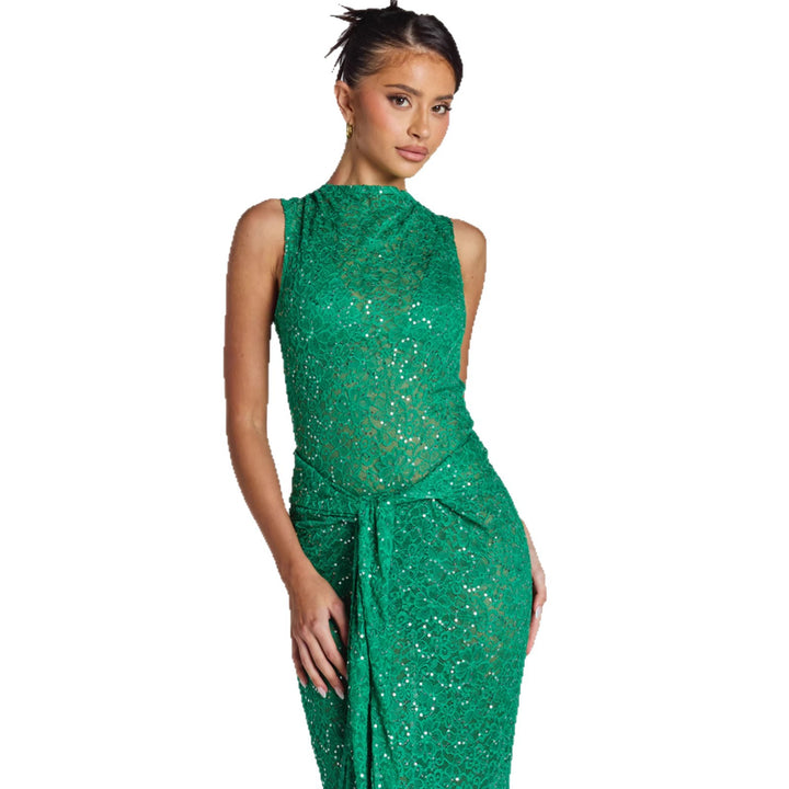 Damen Glamouröses Abendkleid mit aufwendigem Paillettenbesatz und figurbetontem Schnitt Drune