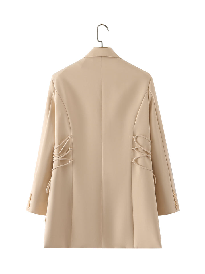 Damen modischer Blazer mit raffinierten Schnüroptiken und praktischen Taschen Drune