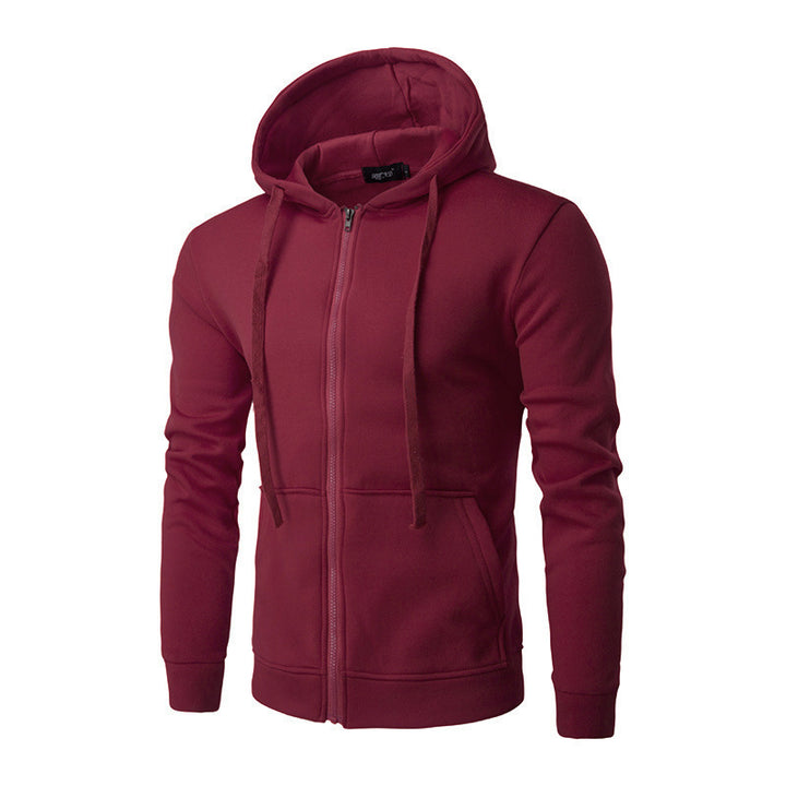 Herren nan schmal geschnittene Zip-Hoodie Jacke mit weichem Fleece-Innenfutter und Kängurutaschen Drune