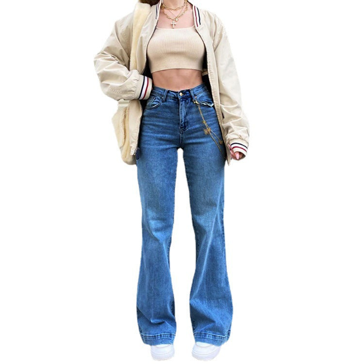 Damen Flared Jeans mit hohem Bund und trendigem Schlag Drune