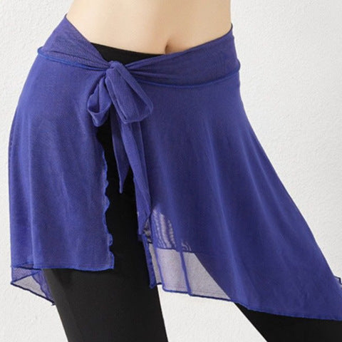Damen lässiger Wickelrock mit asymmetrischem Saum und Gürtel Drune
