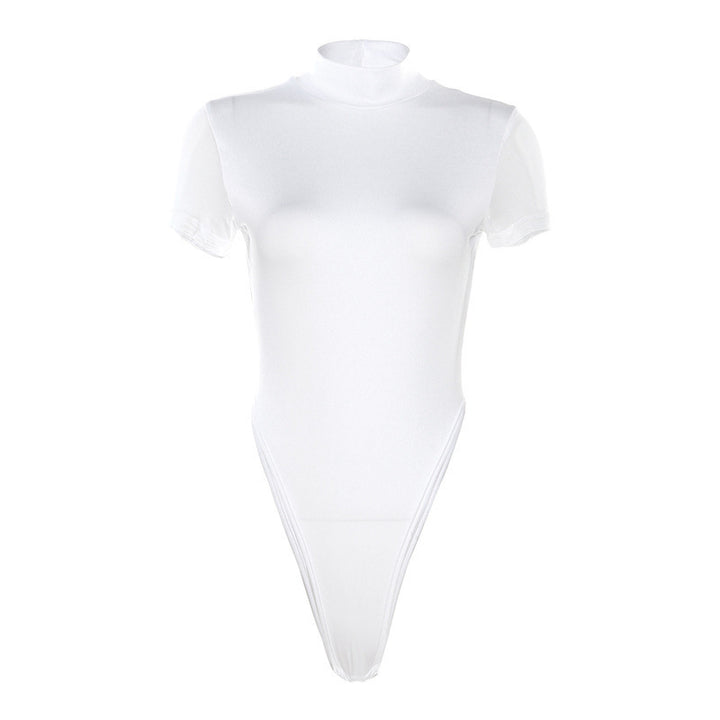 Damen Figurbetontes Bodysuit mit Hochkragen Drune