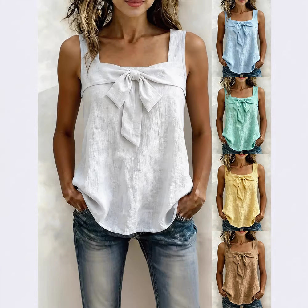 Damen Elegantes Top mit Schleifendetail Drune