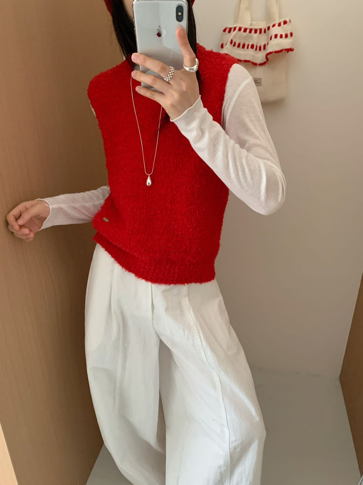 Damen Strickweste mit weichem, flauschigem Material und modernem Schnitt Drune