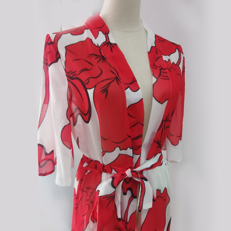 Damen eleganter Kimono mit floralem Design Drune