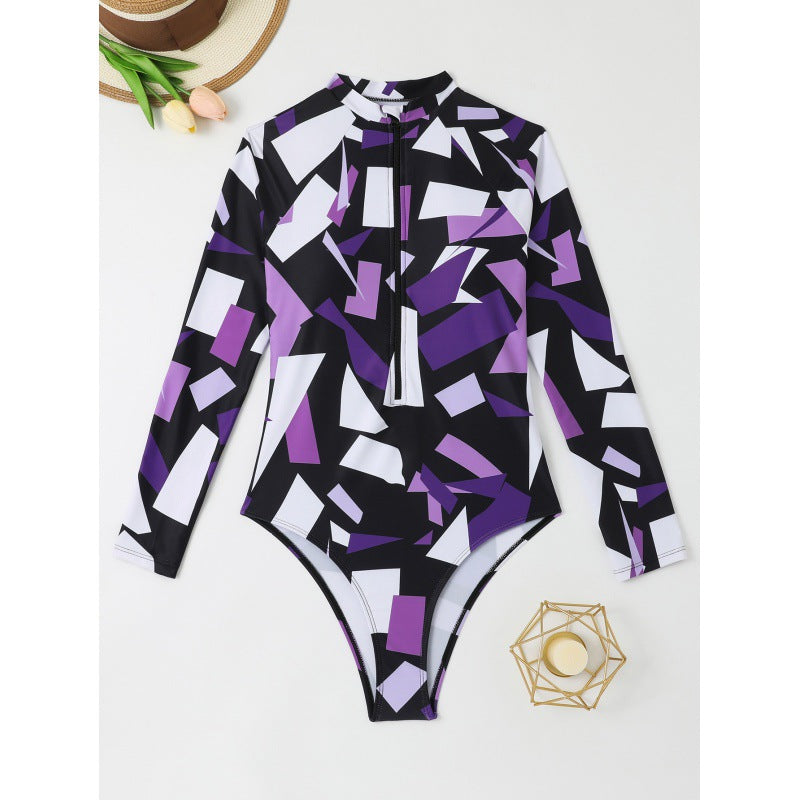 Damen Surfanzug mit geometrischem Design und praktischem Reißverschluss Drune