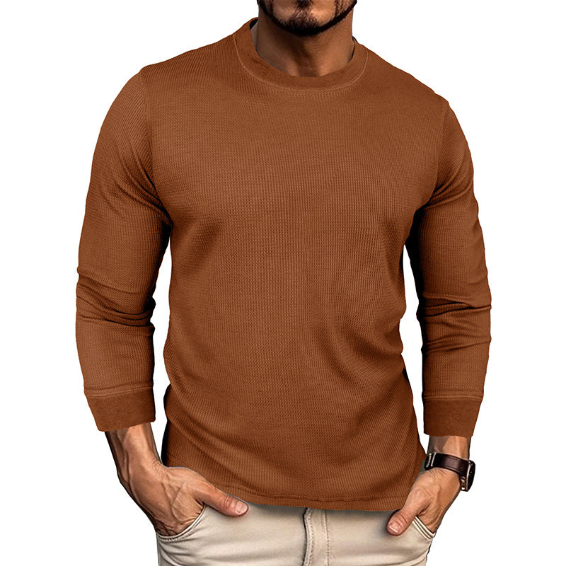 Herren Langarm-T-Shirt mit strukturiertem Design und bequemem Rundhalsausschnitt Drune