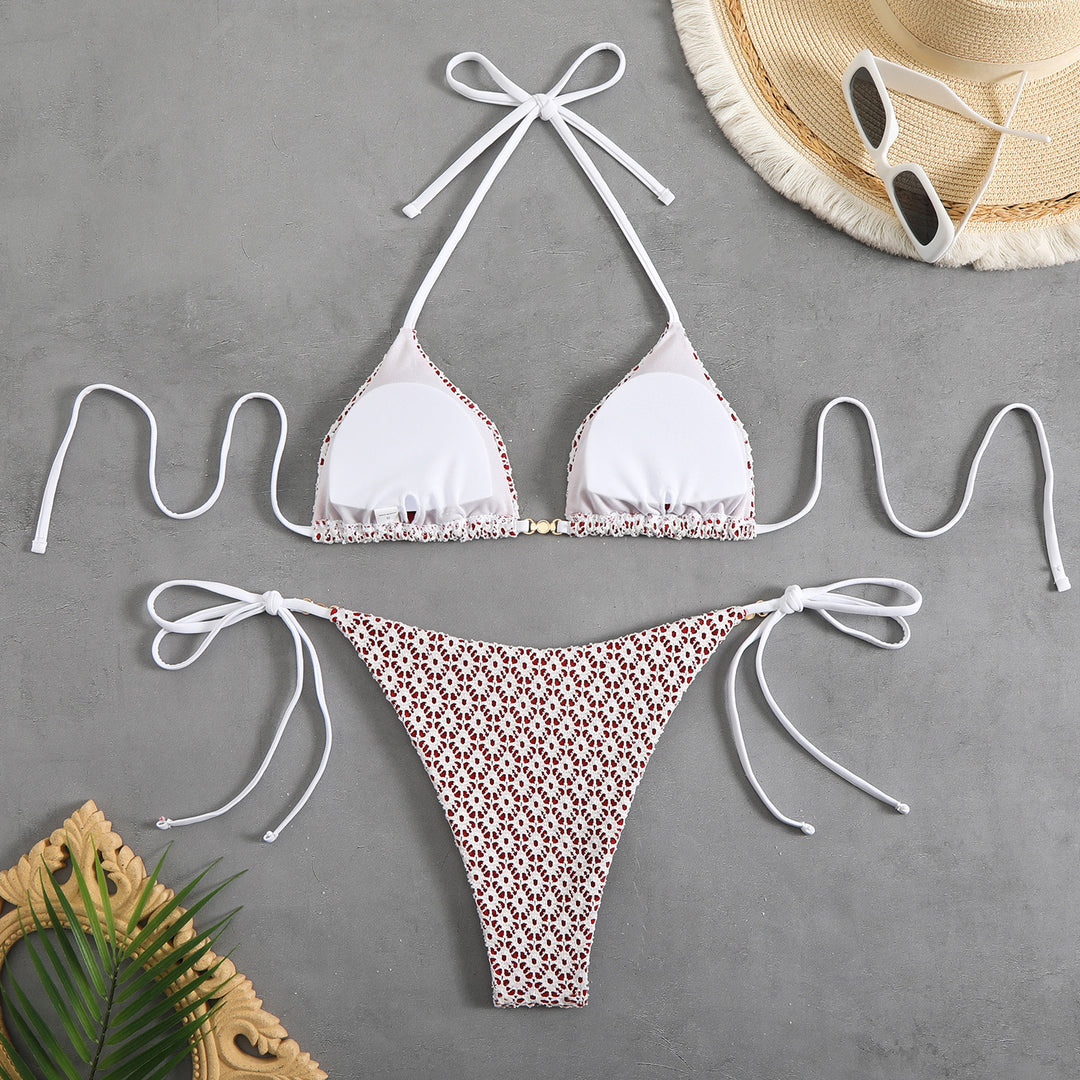 Damen Triangel-Bikini-Set mit verspielten Rüschendetails Drune