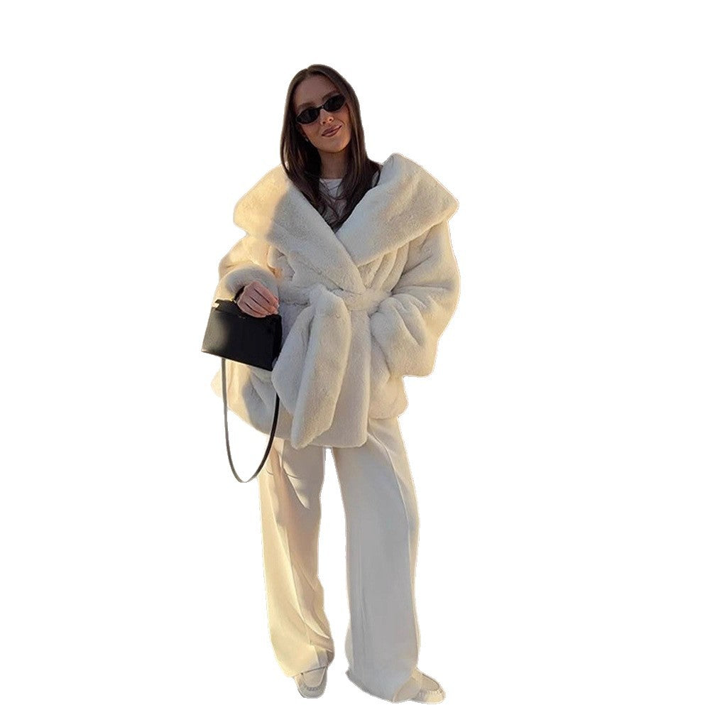 Damen Oversize-Plüschmantel Drune