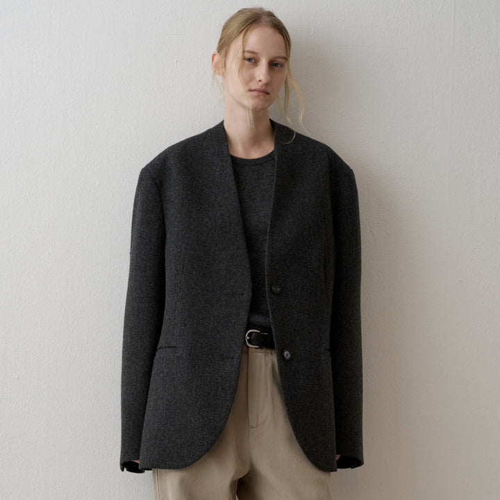 Damen eleganter Strickblazer mit asymmetrischem Schnitt Drune