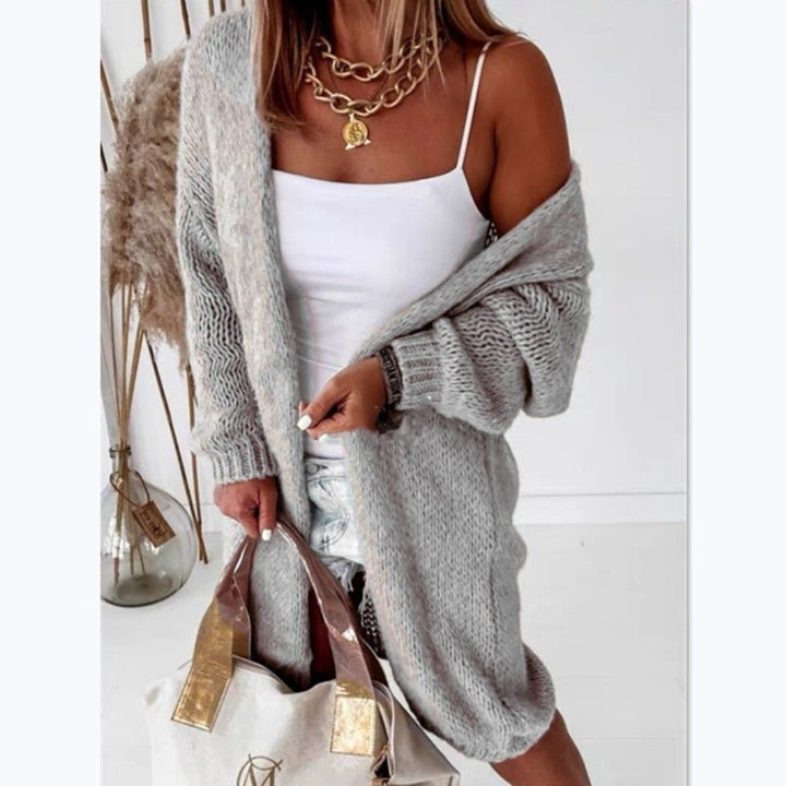 Damen Großer Strickcardigan mit offenen Vorderteilen und stylischem Linkstrickmuster Drune