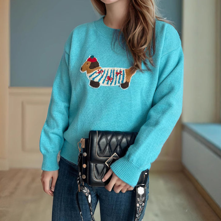 Damen Pullover mit niedlichem Tiermotiv und hochwertiger Strickqualität Drune