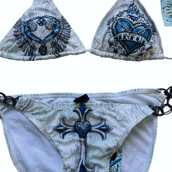Damen Triangel-Bikini mit aufwändigem Grafikdesign und modischen Details Drune