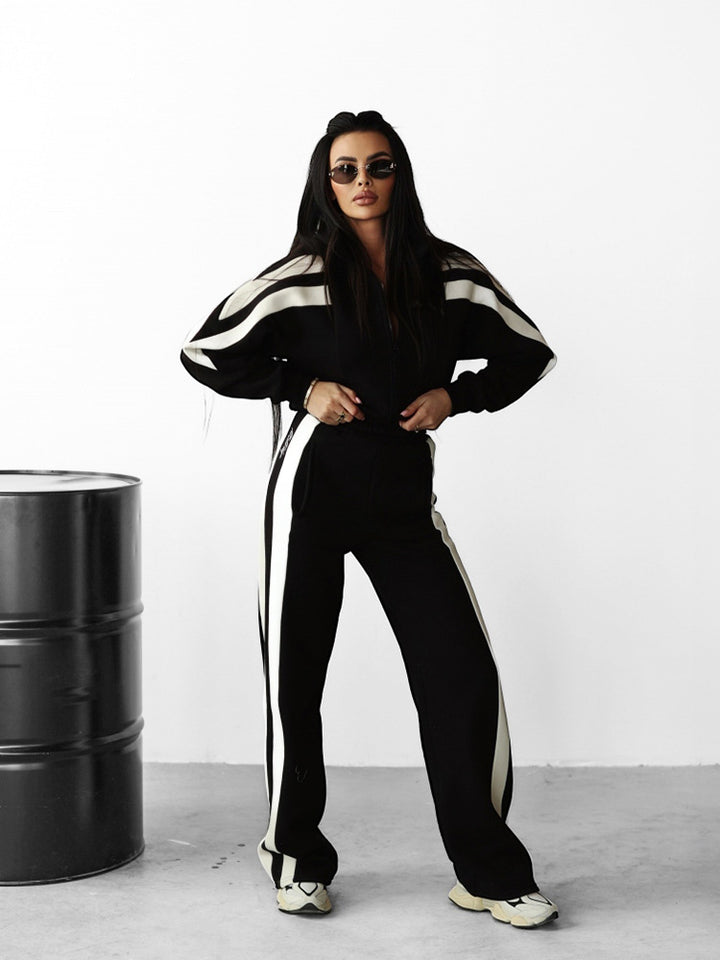 Damen lässiger Pullover- und weite Hose-Set Drune
