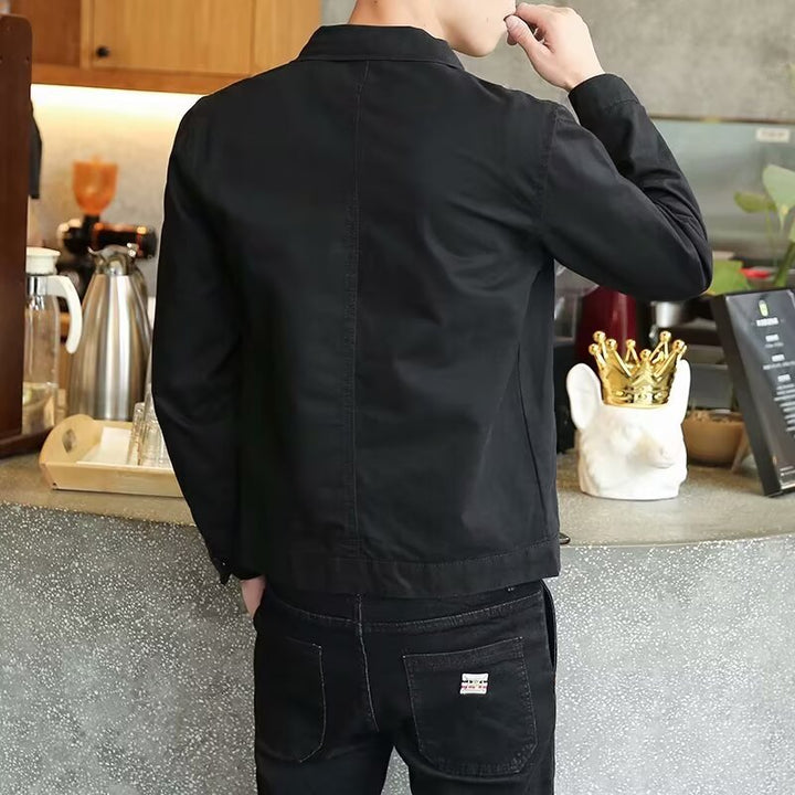 Herren Denim-Jacke mit praktischem Reißverschluss und modischen Details Drune