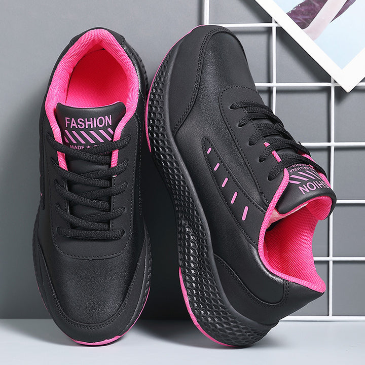 Damen nan elegante Plateau-Sneaker aus Kunstleder mit wabenstrukturierter Dämpfungssohle und ergonomischem Komfortfußbett Drune