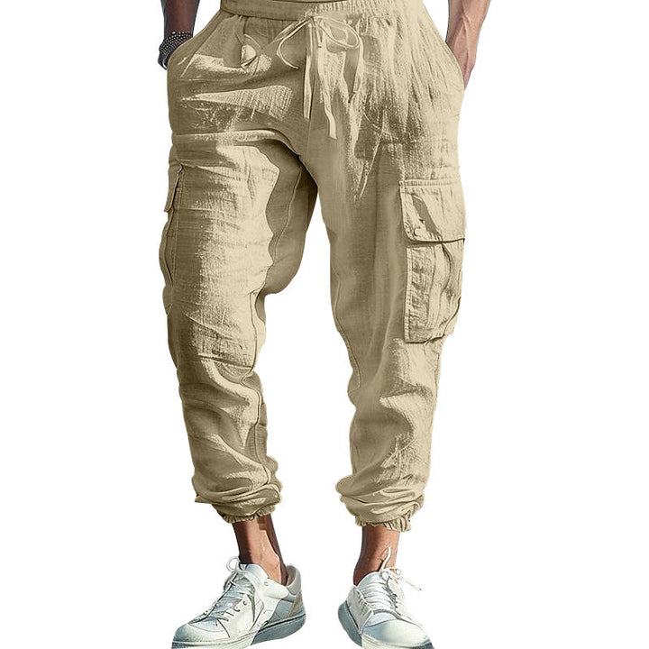 Herren luftige Cargo-Hose mit elastischem Bund und seitlichen Taschen Drune