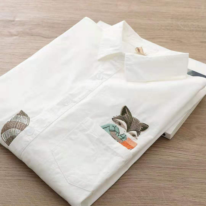 Damen Langarm-Bluse mit Tiermotiv Drune