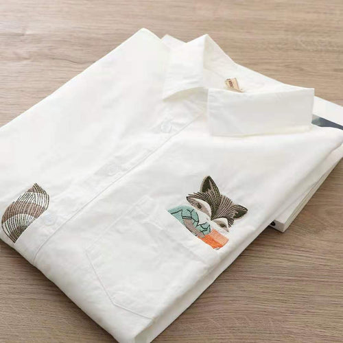 Damen Langarm-Bluse mit Tiermotiv Drune