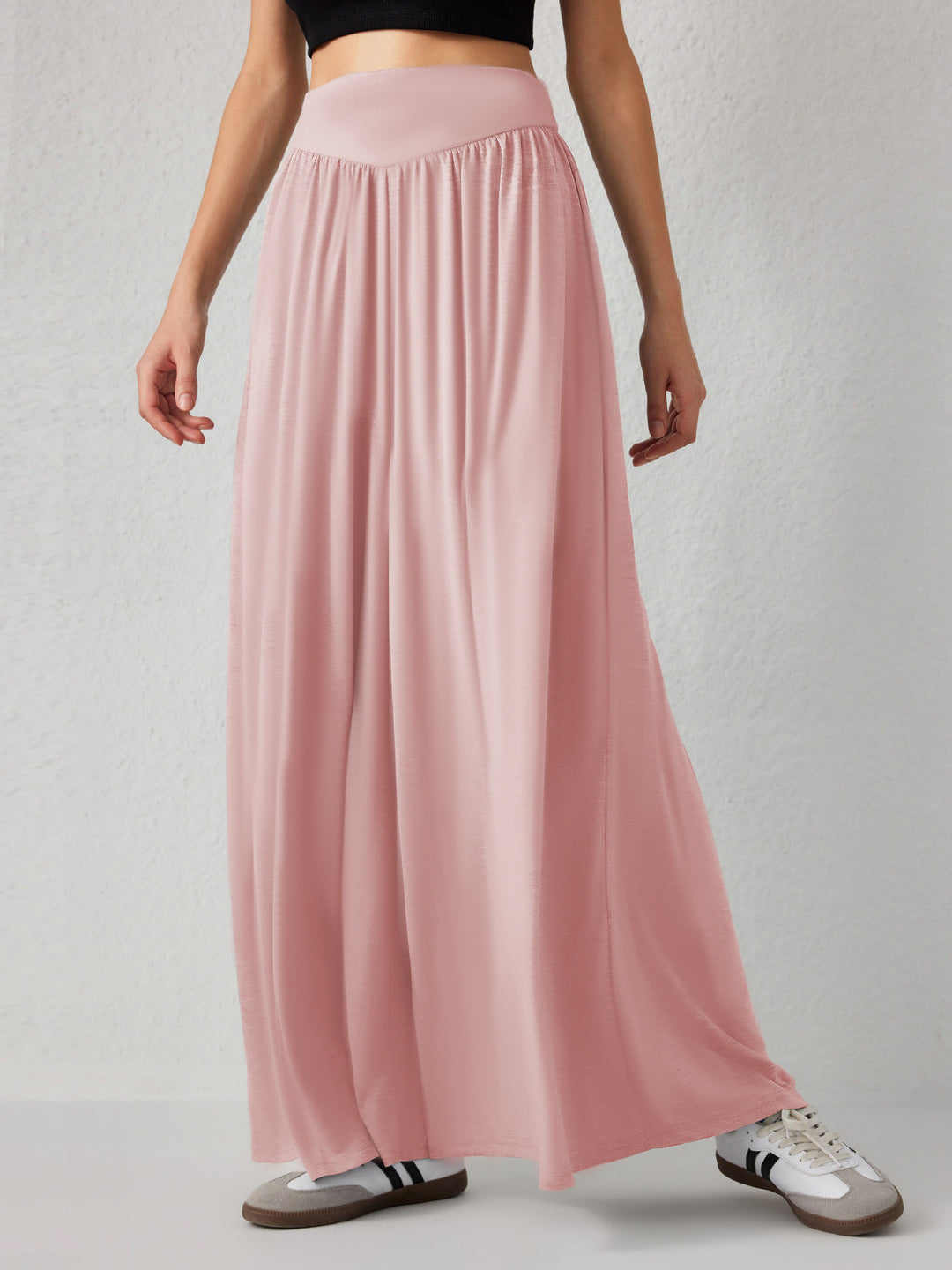 Damen weite Jersey-Hose mit hohem Bund Drune