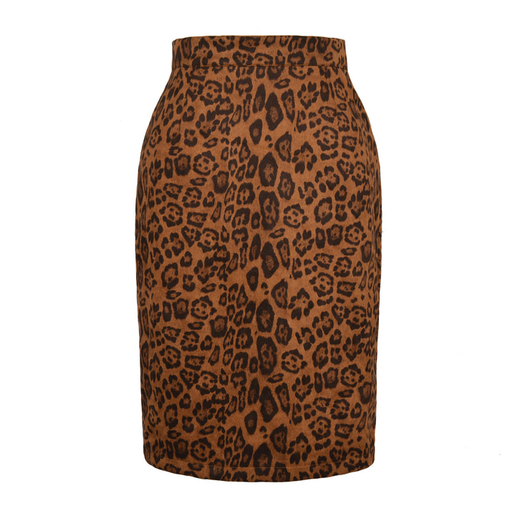 Damen Eleganter Bleistiftrock mit Leopardenmuster Drune