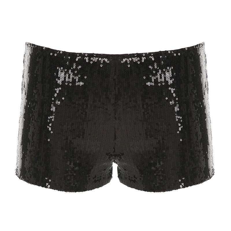 Damen figurbetonte Kunstleder-Shorts mit dekorativen Nieten und seitlichen Taschen Drune