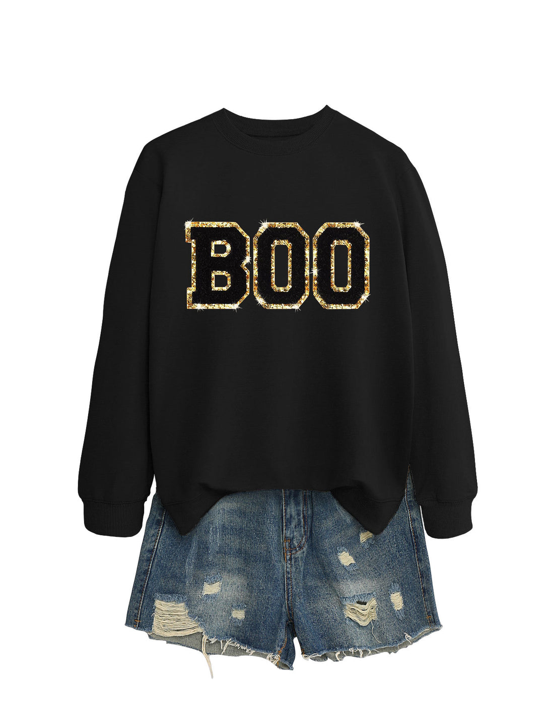 Damen Sweatshirt mit glitzerndem Aufdruck Drune