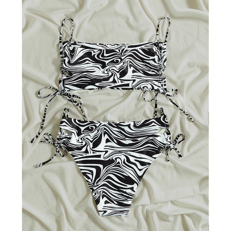 Damen Triangel-Bikini mit verstellbaren Bändern und elastischem Design Drune