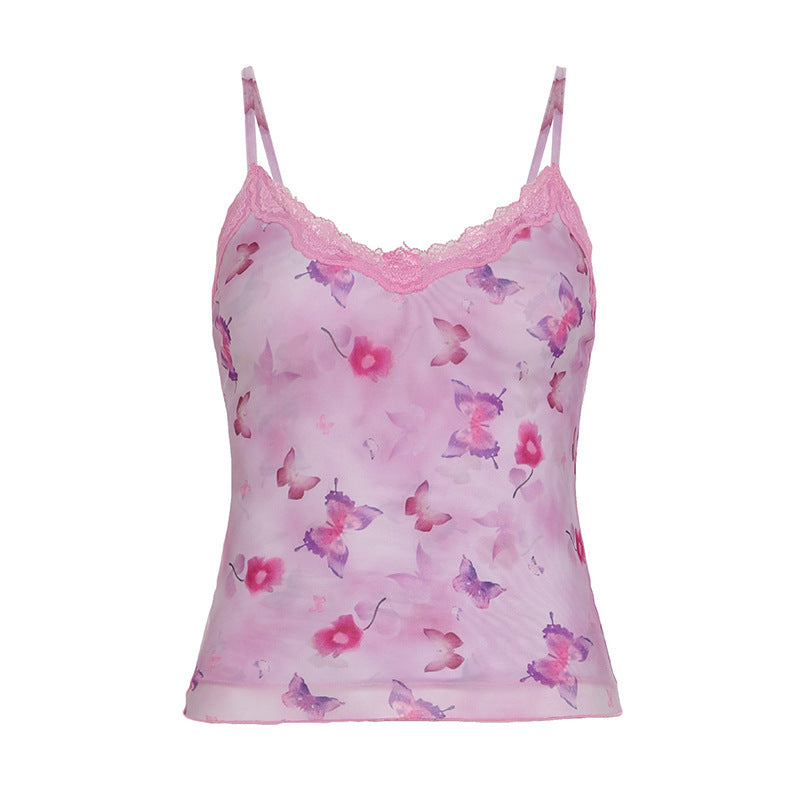 Damen Spitzenoberteil mit floralem Design Drune