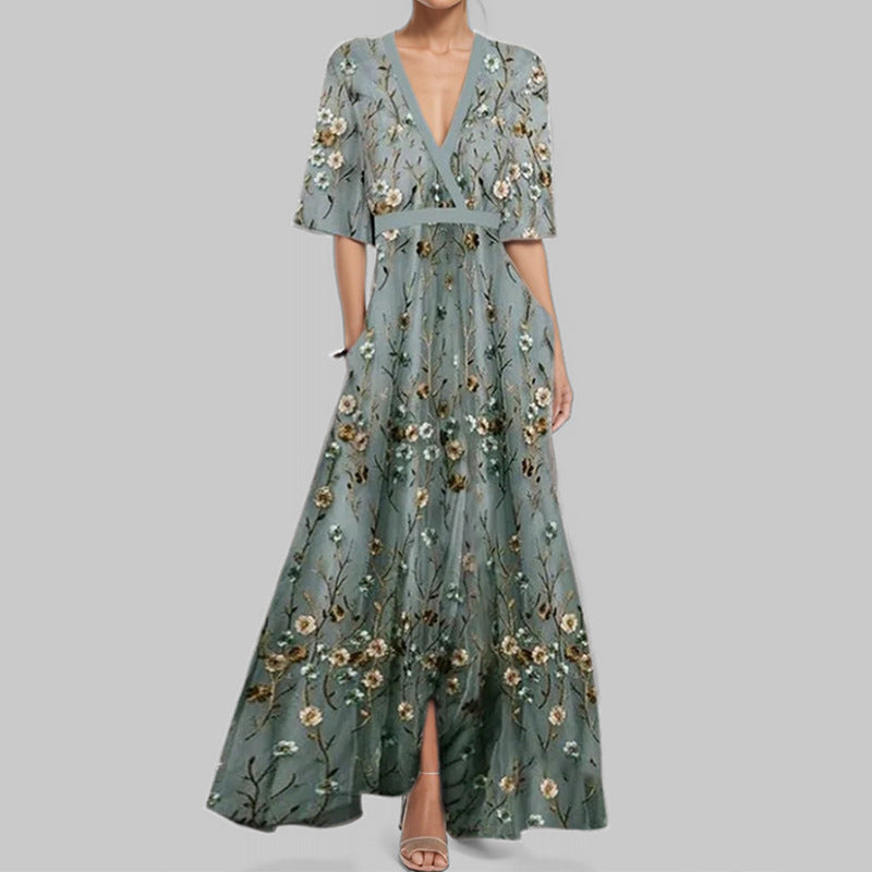 Damen Maxikleid mit modernen, bunten Musterungen Drune