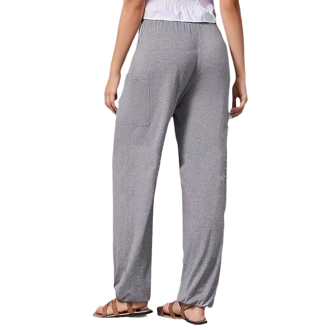 Damen Bequeme Freizeit-Hose mit praktischen Taschen und elastischem Bund Drune