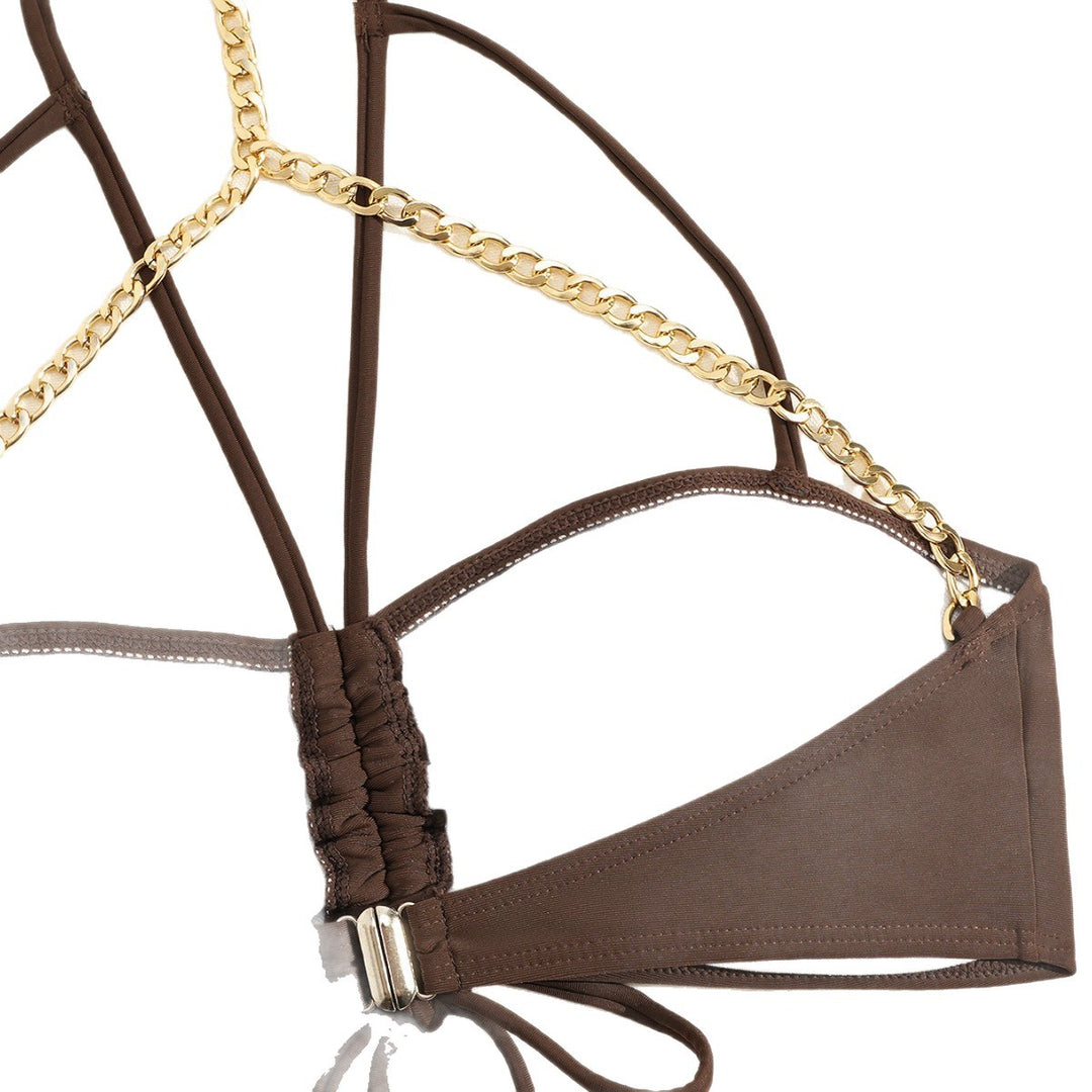 Damen Hochwertiger Bikiniset mit raffiniertem Ketten-Detail Drune