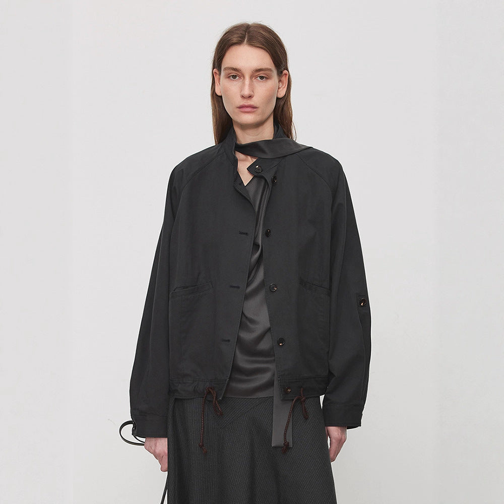 Damen Übergangsjacke mit Kapuze und verstellbarem Bund Drune